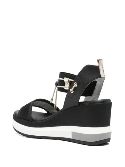 Nerogiardini Bungee Platform Wedge Sandal In Black