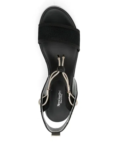 Nerogiardini Bungee Platform Wedge Sandal In Black
