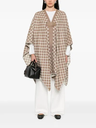 Max Mara Brown Neutral Capes In Brown