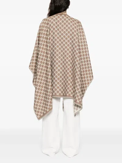 Max Mara Brown Neutral Capes In Brown