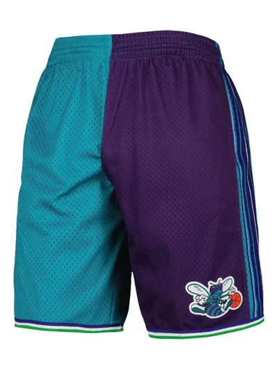 Mitchell & Ness X Nba Charlotte Hornets 1999 Split Swingman Shorts In Blue