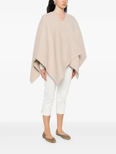 Max Mara Serra Wool-blend Poncho In Brown