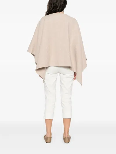 Max Mara Serra Wool-blend Poncho In Brown