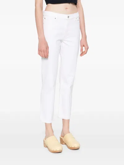 Frame The Pencil Crop High Waist Ankle Slim Straight Leg Jeans In Yellow