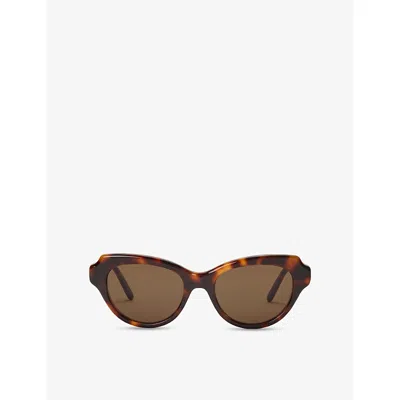 Loewe Womens Havana Gsliessx01 Cat-eye Frame Acetate Sunglasses In Brown