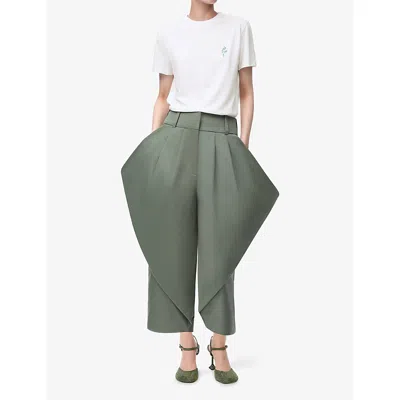 Loewe Floral-embroidered Short-sleeved T-shirt In White