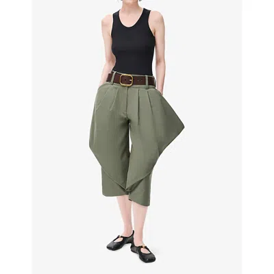 Loewe Womens Black Anagram Ribbed Silk-jersey Tank Top