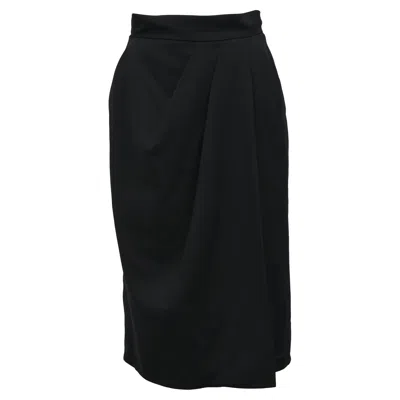 Max Mara Draped Midi Skirt In Black Wool