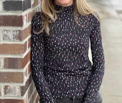 Scotch & Soda Lightweight Turtleneck In Black/ White In Multi