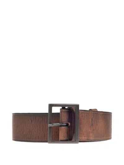Dsquared2 Distressed Leather Belt In Brown