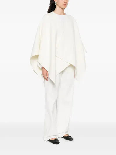 Max Mara Asymmetric Cape In White