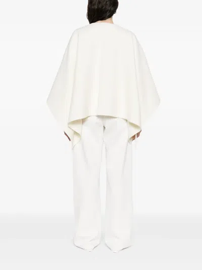 Max Mara Asymmetric Cape In White