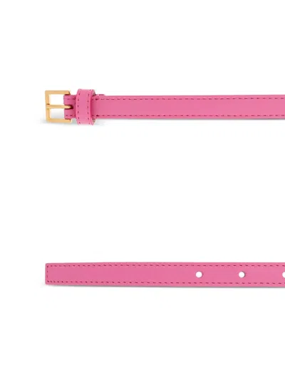 Versace Logo-lettering Belt In Pink