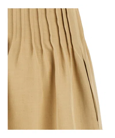 Fabiana Filippi Linen Dress With Gathered Waistline And V-neckline