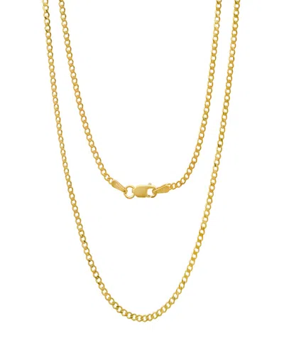 Steeltime Unisex 14k Gold Plated Cuban Flat Necklace