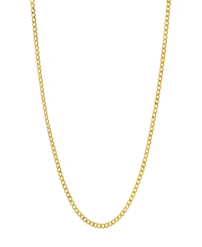 Steeltime Unisex 14k Gold Plated Cuban Flat Necklace
