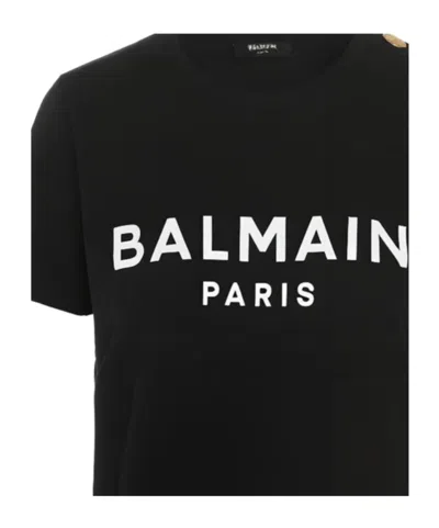 Balmain T -shirt Paris Logo Print Black