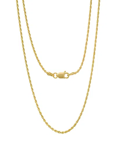 Steeltime Unisex 14k Gold Plated Rope Chain Necklace