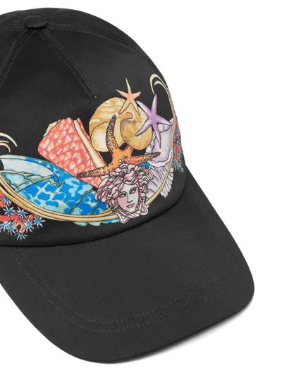 Versace Casquette De Baseball Coral Theatre In Black