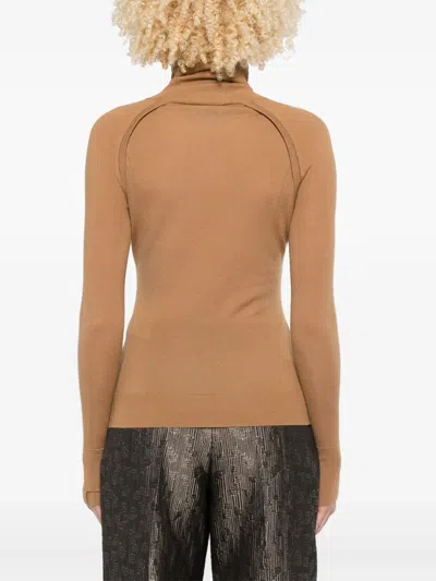Victoria Beckham 'piping' Sweater In Brown