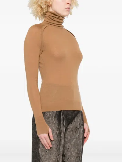 Victoria Beckham 'piping' Sweater In Brown