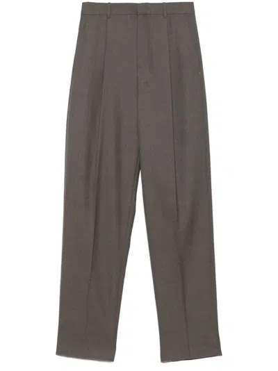 Saint Laurent Tailored High-waisted Trousers In Gray