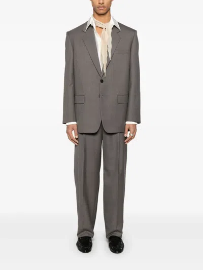 Saint Laurent Tailored High-waisted Trousers In Gray