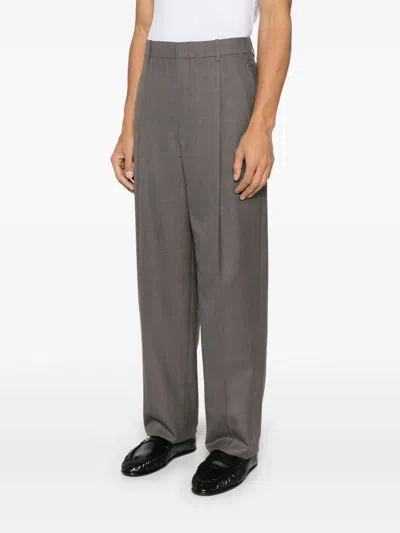 Saint Laurent Tailored High-waisted Trousers In Gray