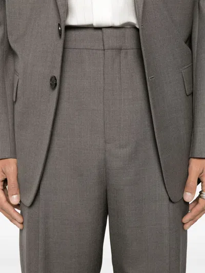 Saint Laurent Tailored High-waisted Trousers In Gray