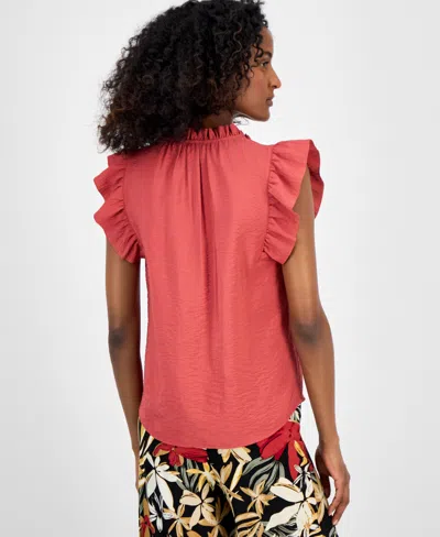 Anne Klein Petite V-neck Flutter-sleeve Blouse