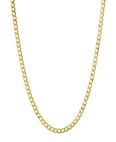 Steeltime Unisex 14k Gold Plated Cuban Superflat Necklace
