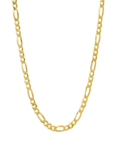 Steeltime Unisex 14k Gold Plated Figaro Superflat Necklace