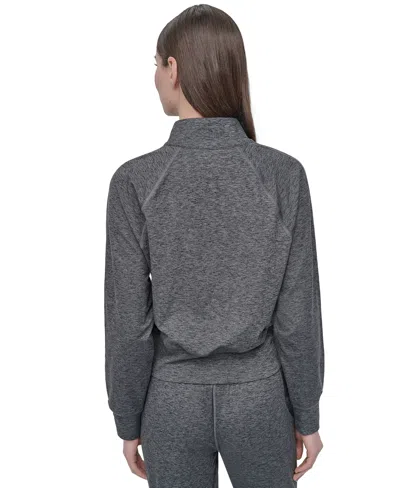 Dkny Sport Women's Space-dyed Half-zip Raglan-sleeve Top