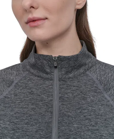 Dkny Sport Women's Space-dyed Half-zip Raglan-sleeve Top