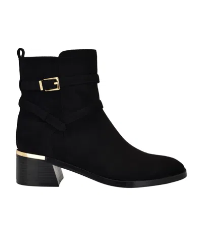 Calvin Klein Women's Jasen Buckle Strap Block Heel Booties