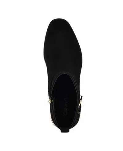 Calvin Klein Women's Jasen Buckle Strap Block Heel Booties