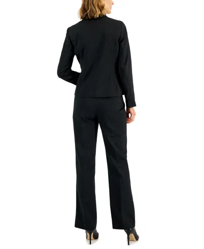 Le Suit Women's Two-button Pinstriped Pantsuit Set, Regular & Petite