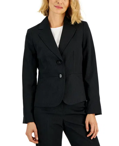 Le Suit Women's Two-button Pinstriped Pantsuit Set, Regular & Petite