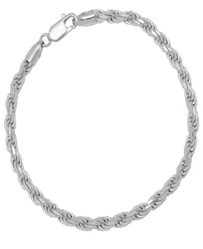 Steeltime Unisex Sterling Silver Rope Chain Bracelet