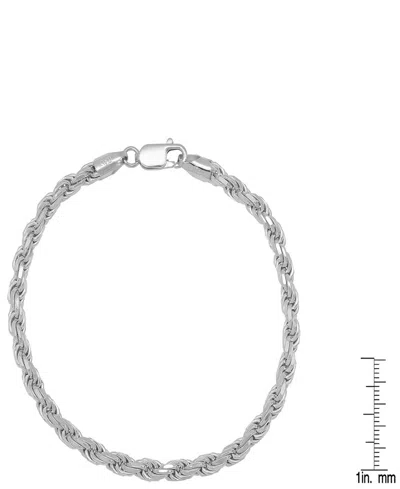 Steeltime Unisex Sterling Silver Rope Chain Bracelet