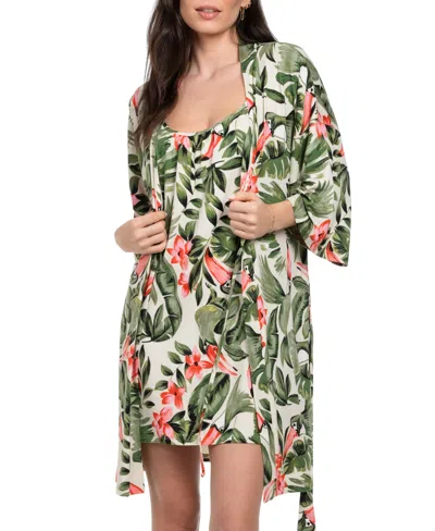 Linea Donatella Women's Toucan Printed Wrap Robe