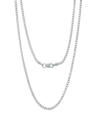 Steeltime Unisex Sterling Silver Cuban Superflat Necklace