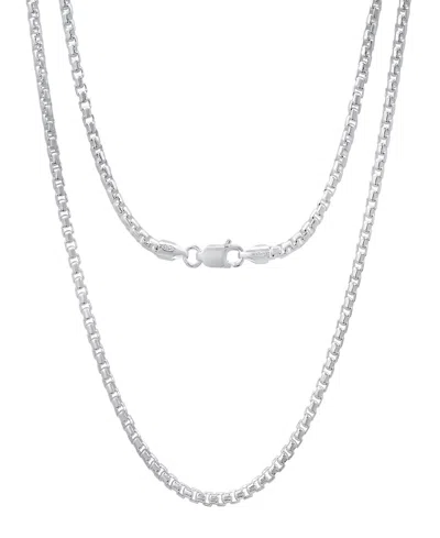 Steeltime Unisex Sterling Silver Box Link Chain Necklace