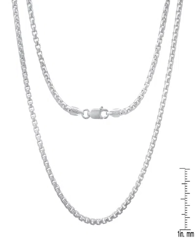 Steeltime Unisex Sterling Silver Box Link Chain Necklace