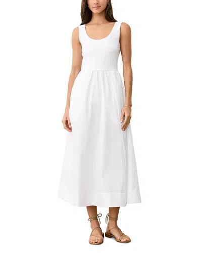 Marine Layer Gemma Mixed Media Midi Dress In White