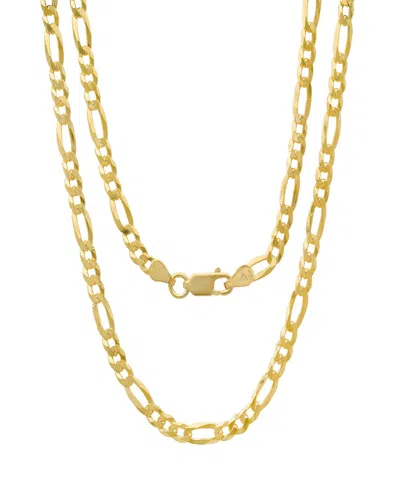 Steeltime Unisex 14k Gold Plated Figaro Superflat Necklace