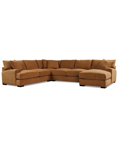 Macy's Rhyder 4-pc. Fabric Chaise Sectional With Apartment Sofa, Exclusively At