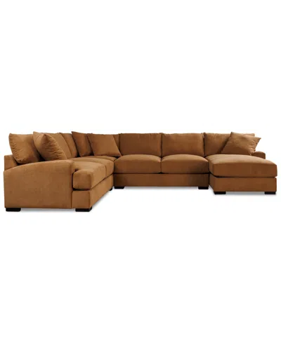 Macy's Rhyder 4-pc. Fabric Chaise Sectional With Apartment Sofa, Exclusively At