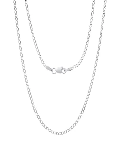 Steeltime Unisex Sterling Silver Cuban Flat Necklace