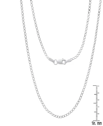 Steeltime Unisex Sterling Silver Cuban Flat Necklace